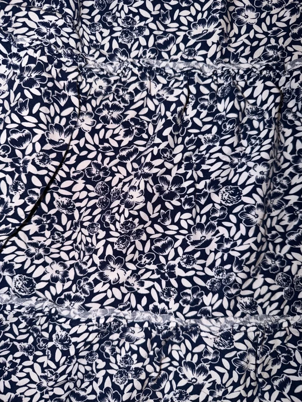 J. Crew Navy and White Floral Dress with Pockets